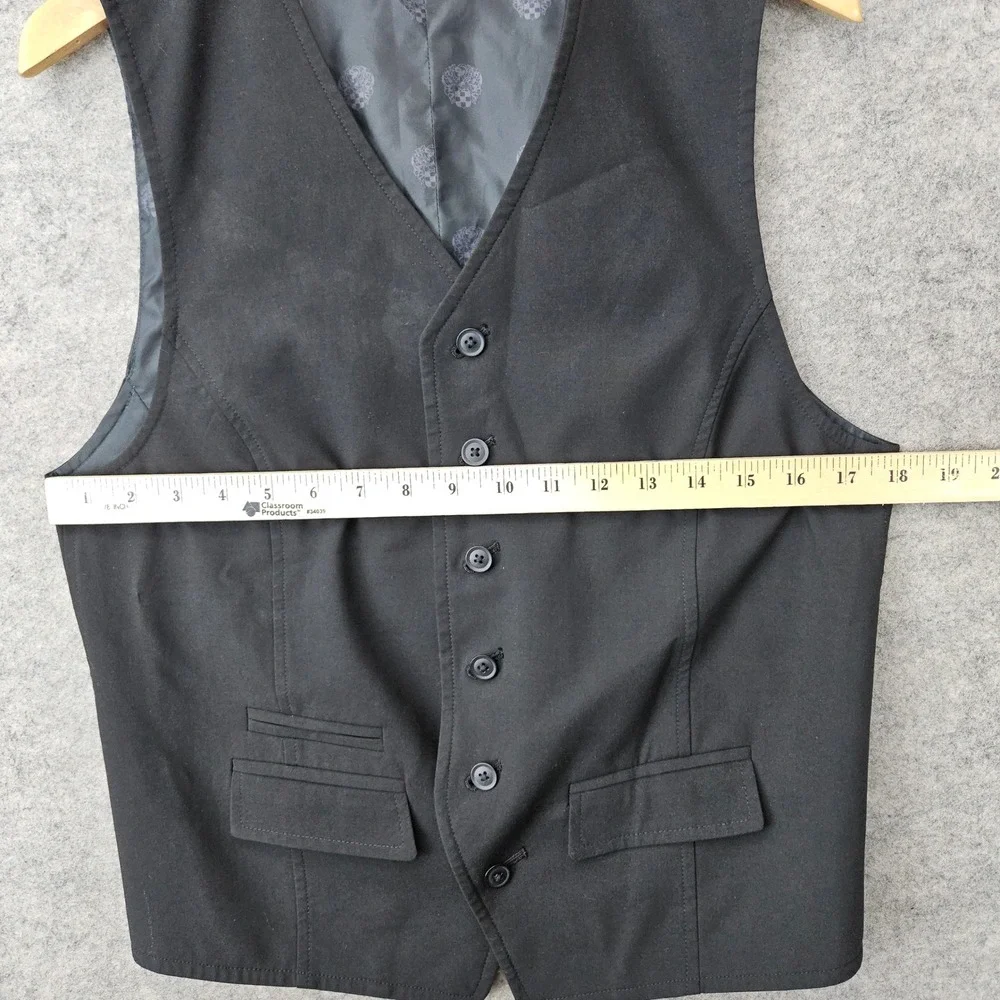 Vince‎ Camuto Men's Black Waistcoat/Vest Size S 36R Stretch Button Formal Sewell